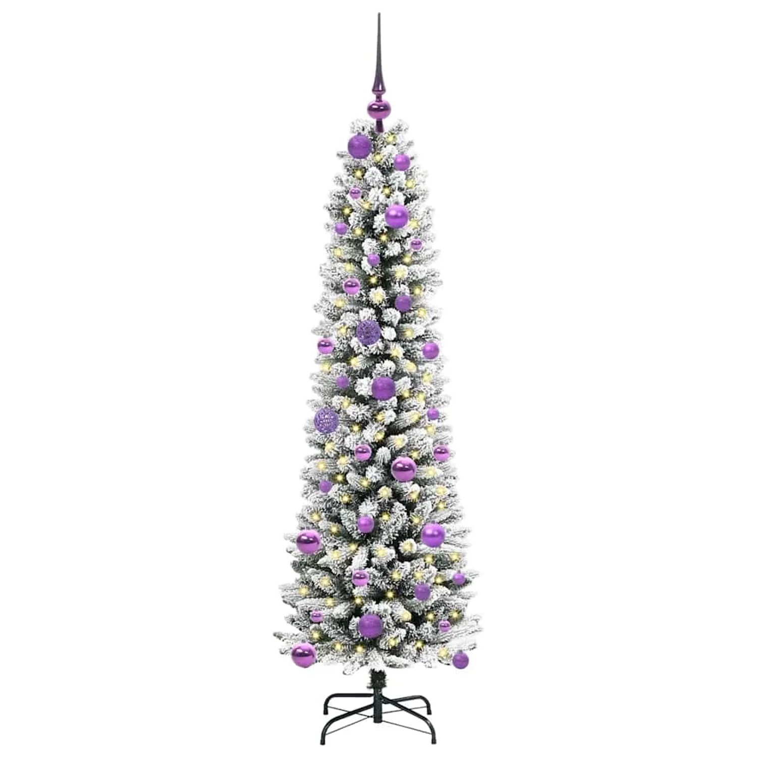 vidaXL Künstlicher Weihnachtsbaum mit 150 LEDs Grün und Weiß 150 cm 3396099