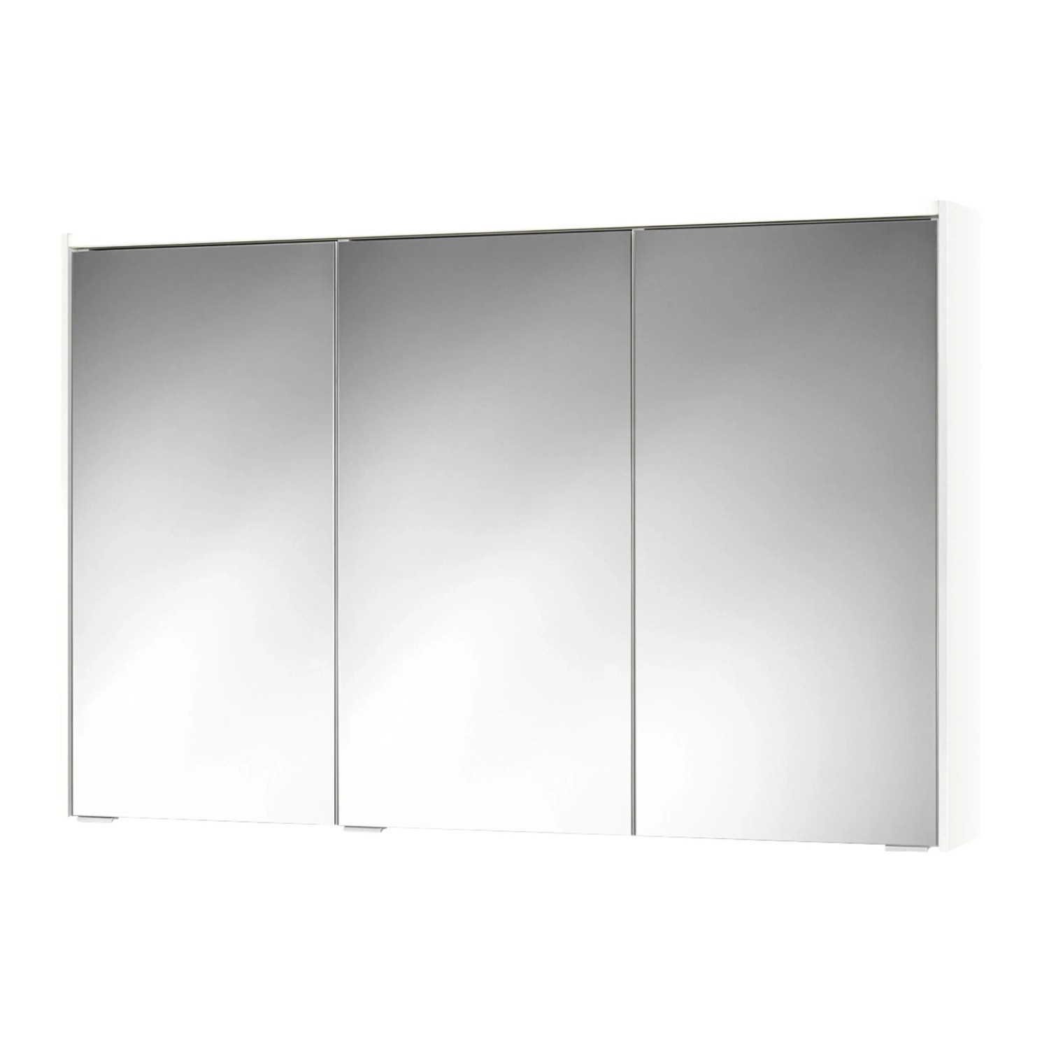 Weißer Sieper Spiegelschrank SPS-KHX 120, 120 cm breit, mit drei Spiegeltüren für Bad oder Gäste-WC.