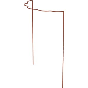 Wellenförmige Peacock Strauchstütze, 70x40 cm, Rostfarben, aus Stahl für Pflanzen im Garten.