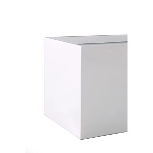 Weißer Vivanno Pflanzkübel Maxi, 100x45x45 cm, aus Fiberglas für Garten und Terrasse.