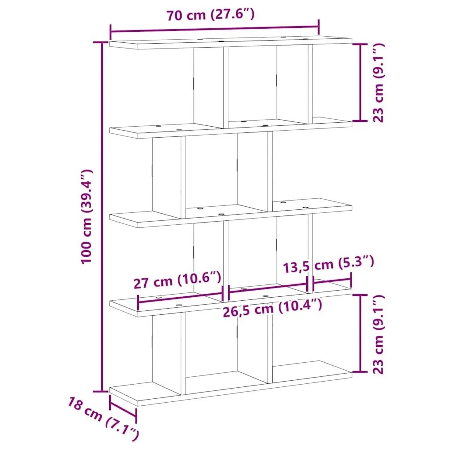 vidaXL Würfelregal 12 Fächer Weiß Holzwerkstoff 860013_10