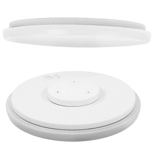 Weiße, runde LUXULA LED-Deckenleuchte, 24W, 4000K Neutralweiß, IP44 Badezimmerlampe, Detailansicht.