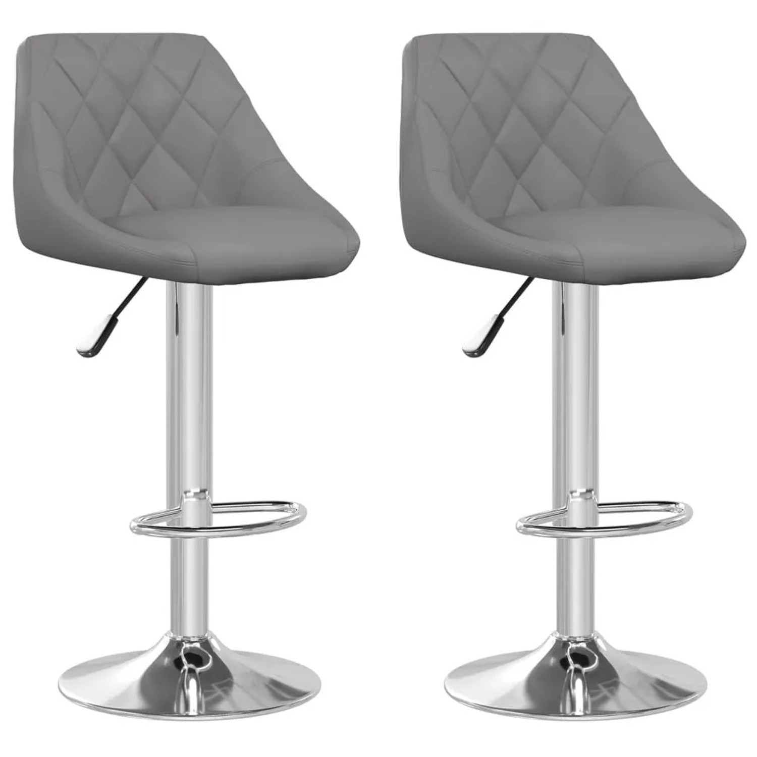 vidaXL Barhocker 2 Stk Grau Kunstleder 335184