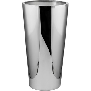 Silberner Orbis Pflanztopf Mirror, Ø 38 cm x 72 cm, aus Edelstahl für Innen- und Außenbereich.