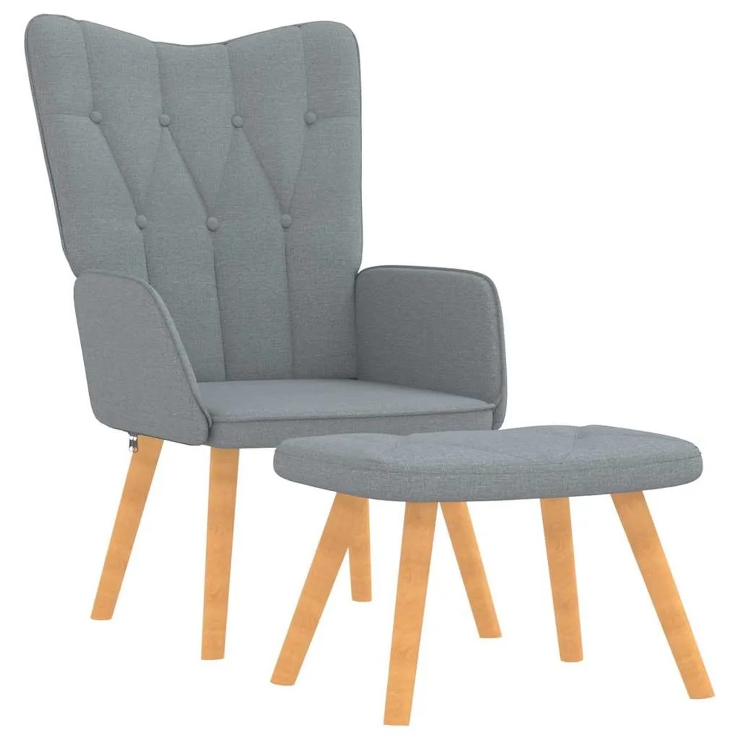 vidaXL Relaxsessel mit Hocker Hellgrau Stoff 327534