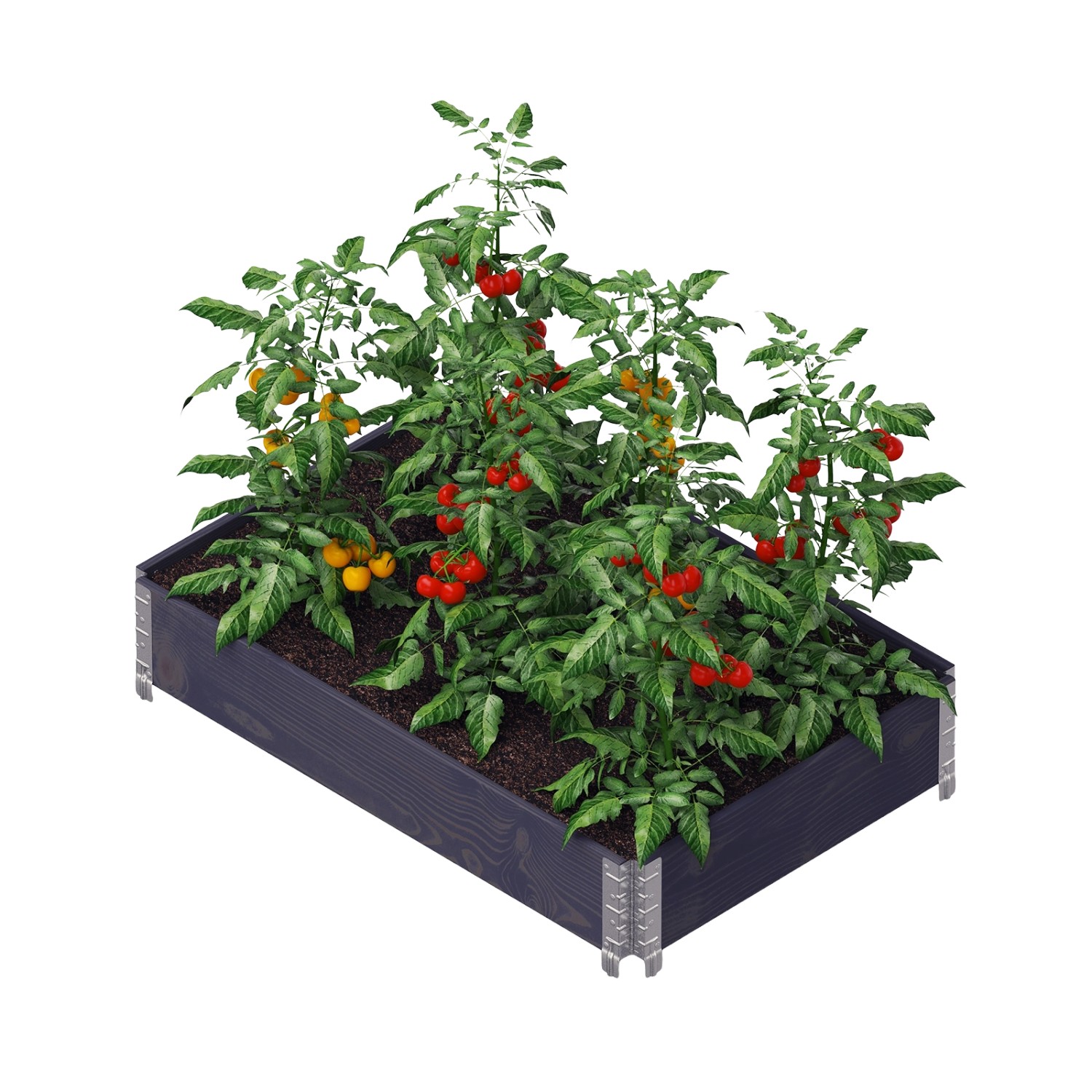 Upyard Hochbeet aus Holz 120 cm x 80 cm Anthrazit