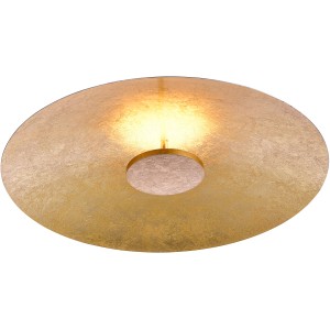 Goldene LED-Deckenleuchte Plate von Paul Neuhaus, Durchmesser 50 cm.