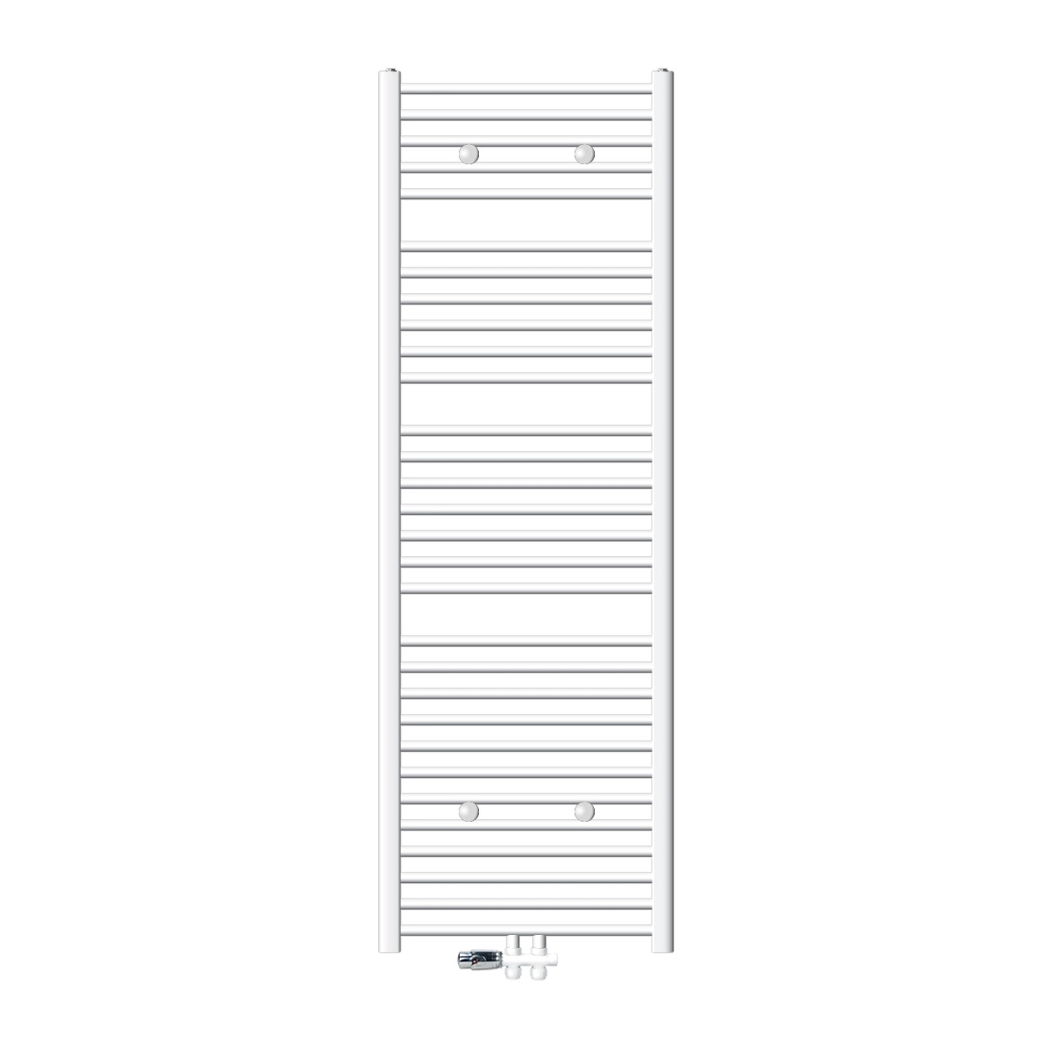 ECD Germany Badheizkörper 600x1800mm Weiß Gebogen mit Thermostat Durchgang günstig online kaufen