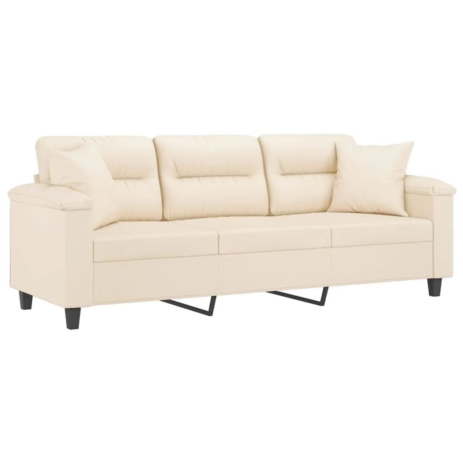 vidaXL 3-Sitzer-Sofa mit Kissen Beige 180 cm Mikrofasergewebe 3200982 günstig online kaufen