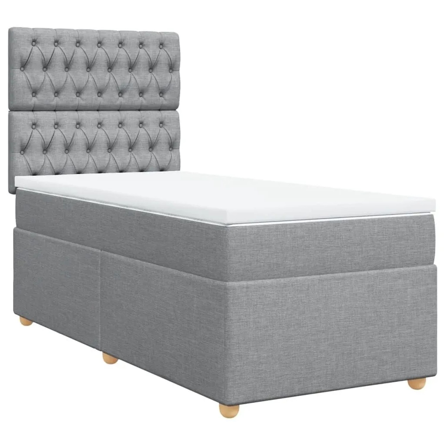 vidaXL Boxspringbett mit Matratze Hellgrau 90x190 cm Stoff 3293442 günstig online kaufen