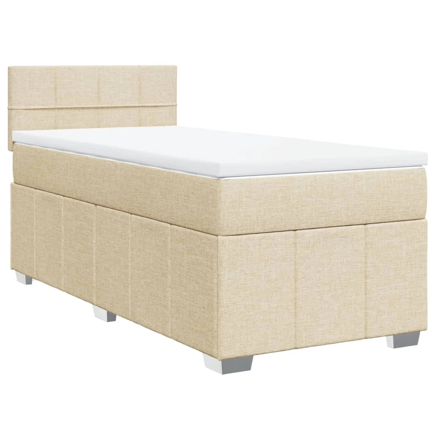 vidaXL Boxspringbett mit Matratze Creme 90x200 cm Stoff 3286956 günstig online kaufen