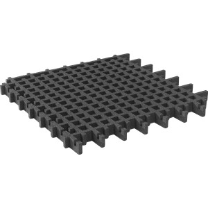 Schwarze Rasengitter-Fallschutzplatte, 100x100x4,5 cm, für Terrassen & Gehwege.