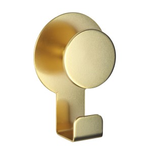 Wenko Wandhaken Blandas, Edelstahl rostfrei, gold matt. Klebehaken für Bad, Küche & Haushalt.