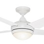 Weißer HUNTER FANS Deckenventilator Sonic 132 cm mit Beleuchtung und Fernbedienung.