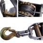 Detailaufnahme: TRUTZHOLM Seilzug 4t mit Ratsche, Haken und Seilwinde.