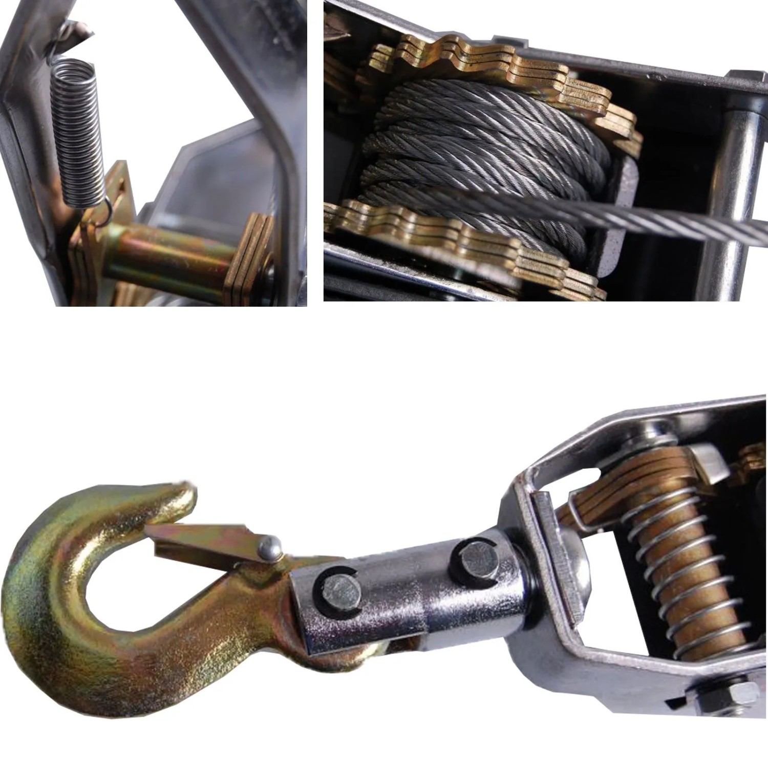 Detailaufnahme: TRUTZHOLM Seilzug 4t mit Ratsche, Haken und Seilwinde.