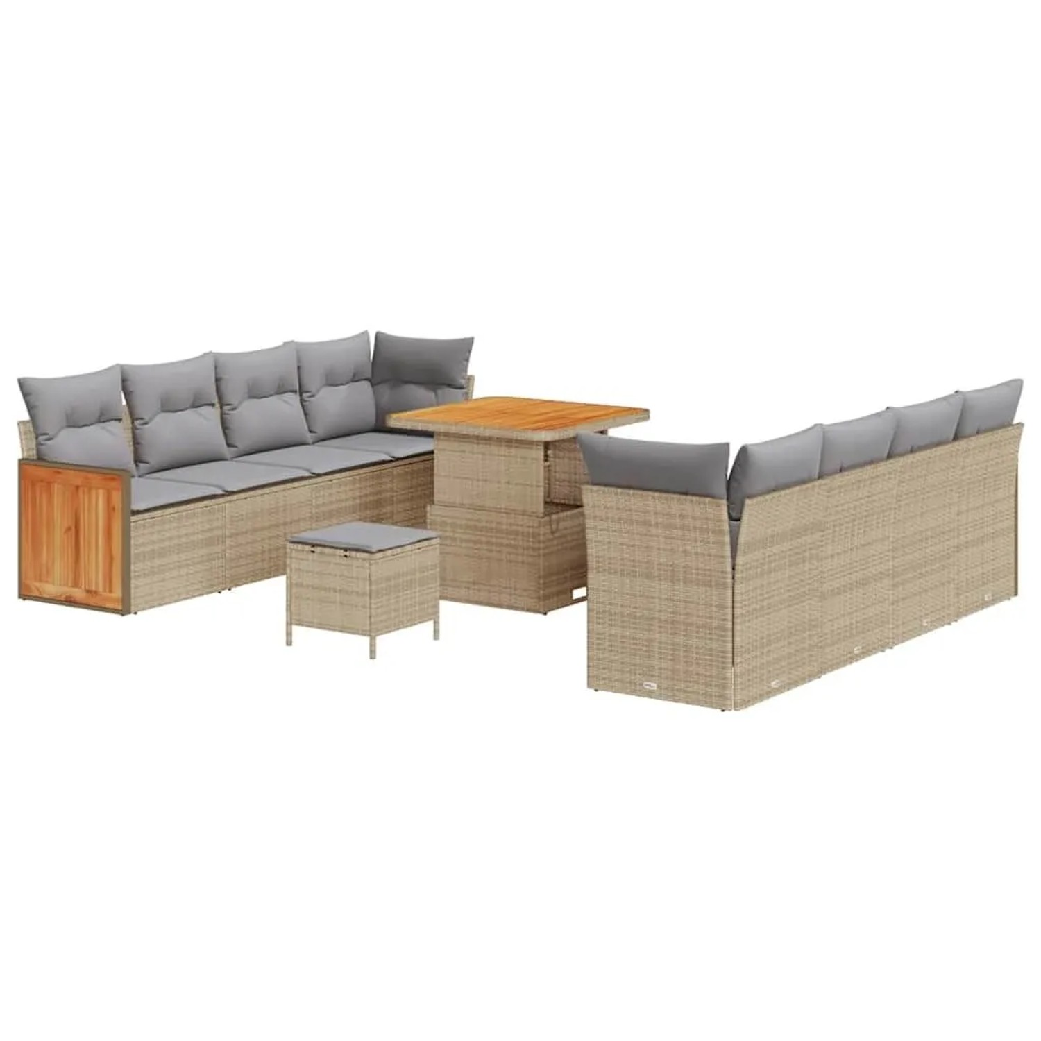 vidaXL Gartensofa-set mit Kissen 12-Tlg Beige und Hellgrau Poly-Rattan 3365 günstig online kaufen