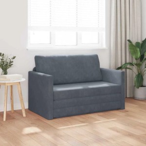 vidaXL Schlafsofa Dunkelgrau 124 x 204 x 61 cm Samt 4106703