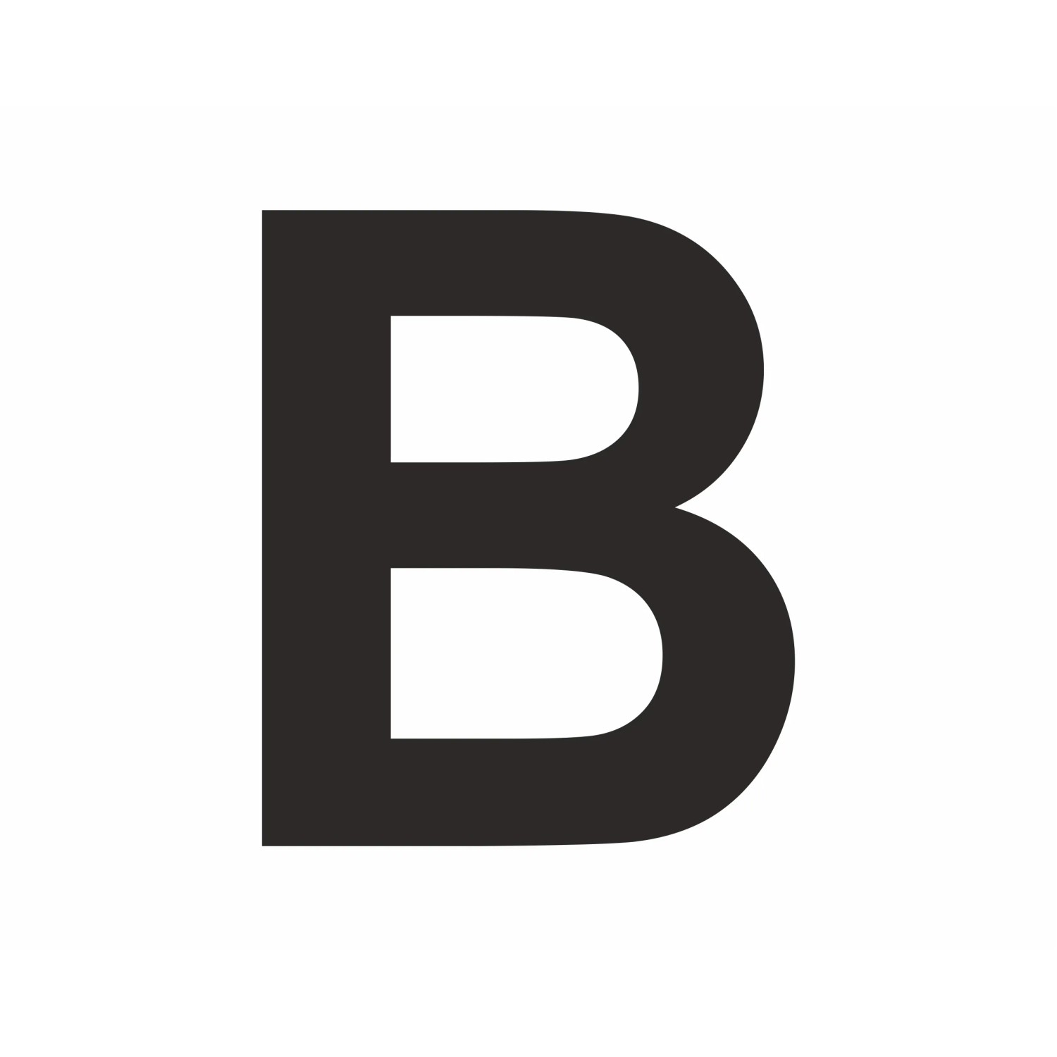 Aufkleber B'' Schwarz 10 cm Höhe PVC-Folie