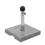 Quadratischer, grauer MCW Sonnenschirmständer F92 aus Granit mit Edelstahl-Halterung.