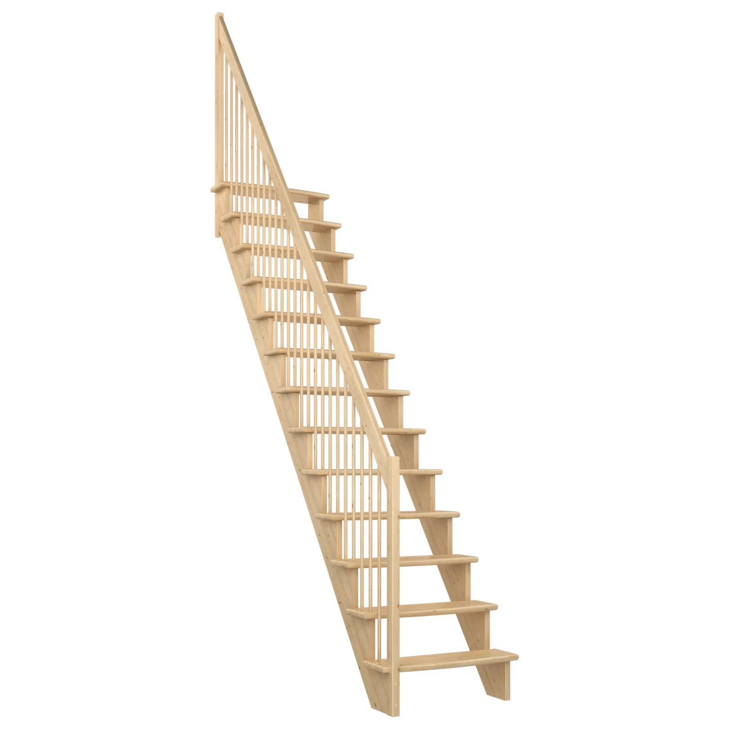 Dolle Raumspartreppe Lyon Kiefer Holzgeländer 75 cm gerade FSC® günstig online kaufen