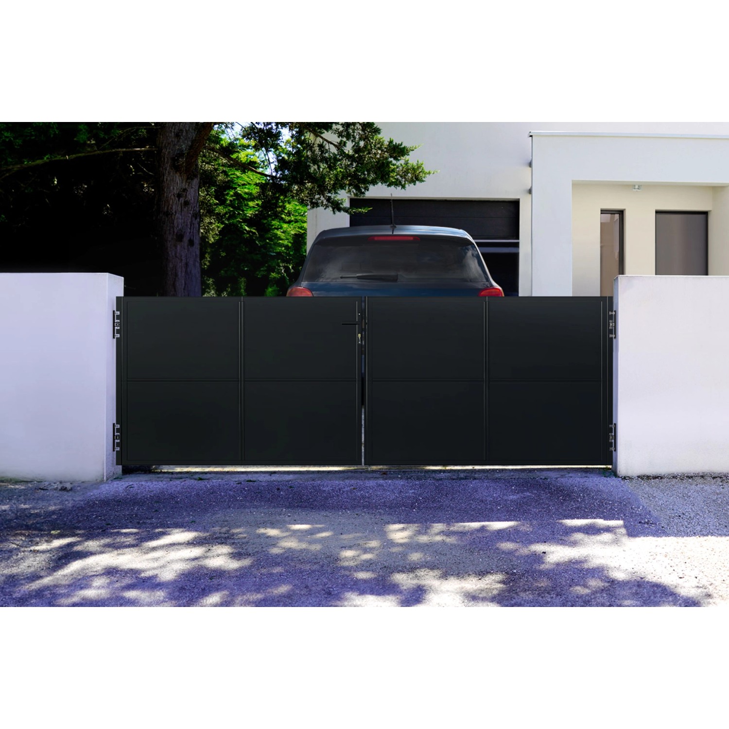 Casanoov Pack Flügeltor 3 5X1 2M Nali & Tor H 120Cm Mattschwarz günstig online kaufen