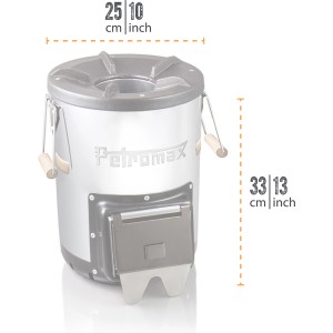 Petromax Raketenofen, eine kompakte Kochstelle für Outdoor-Abenteuer. Grillutensil mit Kamineffekt.
