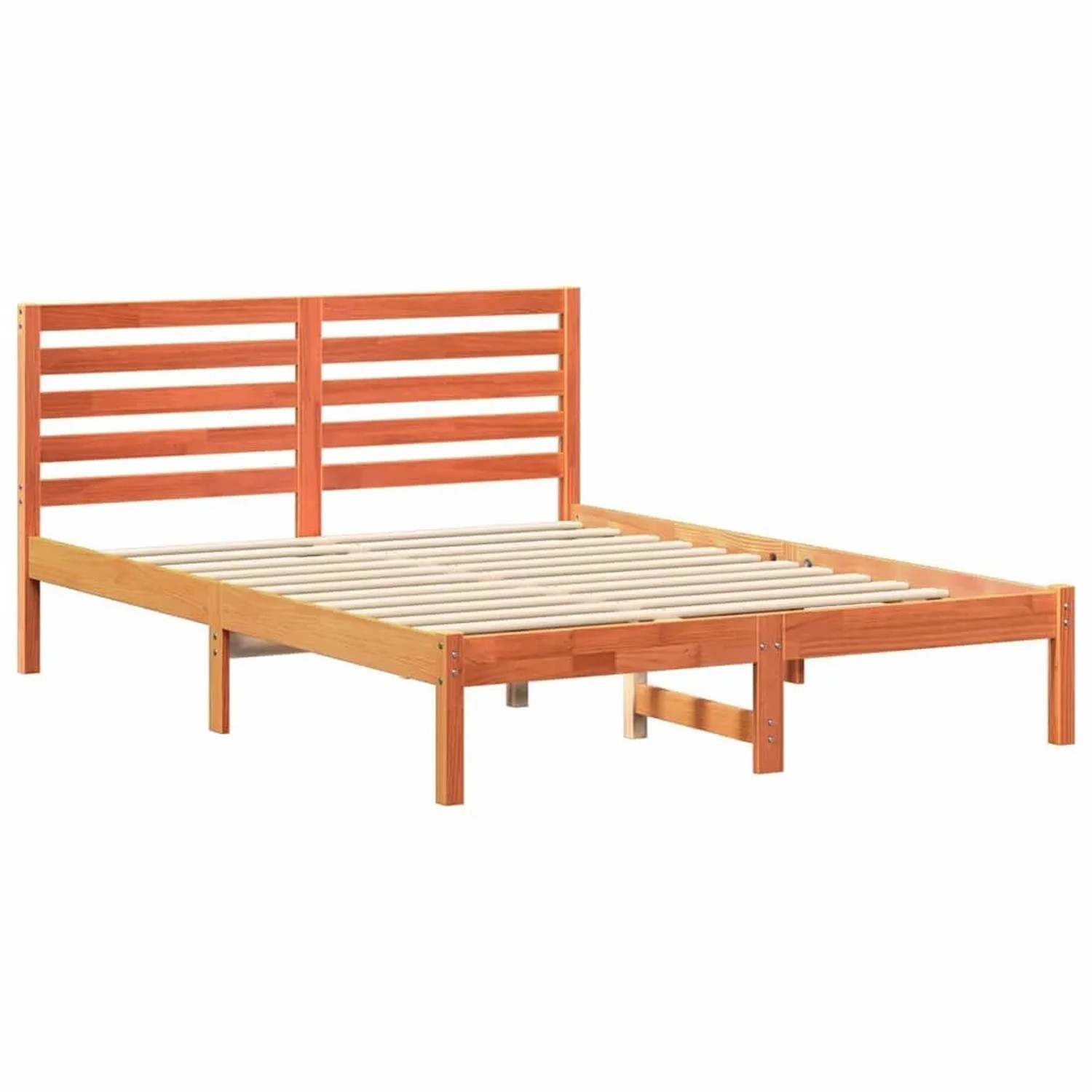 vidaXL Bettrahmen Wachsbraun 120 x 200 cm Massives Kiefernholz 872292