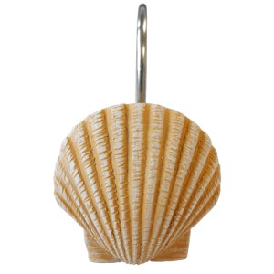 SANILO Duschvorhangring Sanibel, beige Muschel mit Edelstahlhaken.