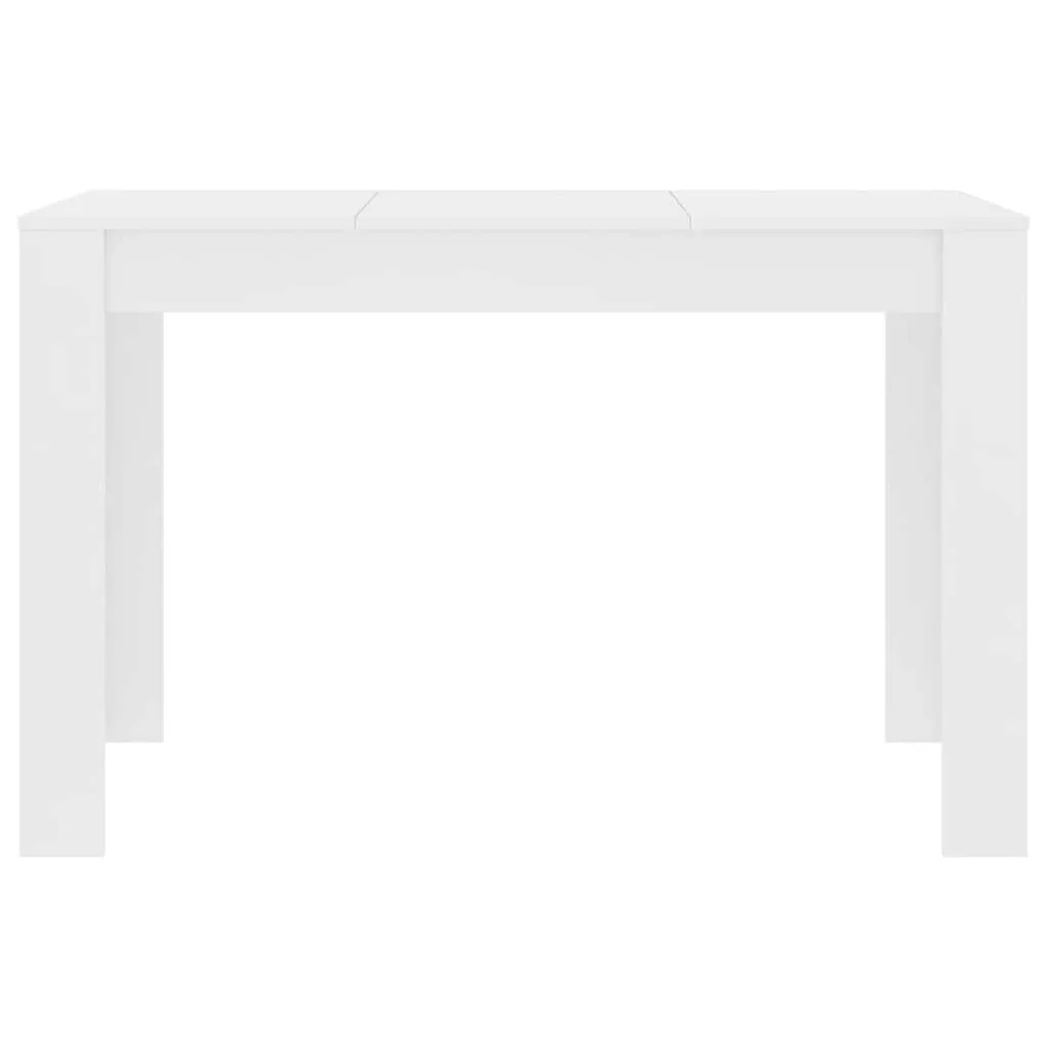 Weißer rechteckiger Esstisch aus Holzwerkstoff, 120x60x76 cm. Moderner Küchentisch mit klaren Linien.