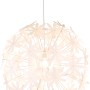 Weiße Globo Pendelleuchte Stella mit Blüten-Design, eine dekorative Hängeleuchte für den Innenbereich.