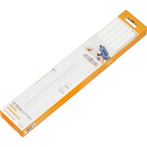 Steinel Klebesticks, 10 weiße Sticks Ø 11mm, 250g Packung. Für Heißklebepistolen.