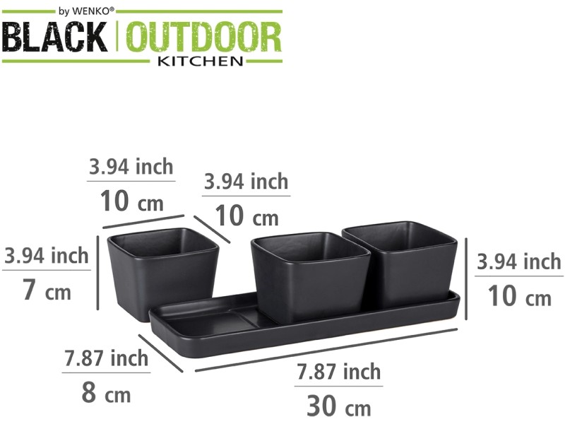 Wenko Snack und Dip Schalen Set Black Outdoor Kitchen Schwarz kaufen bei OBI