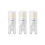 Drei Philips G9 LED Leuchtmittel, 1,9 W, warmweiß, für den Innenbereich.