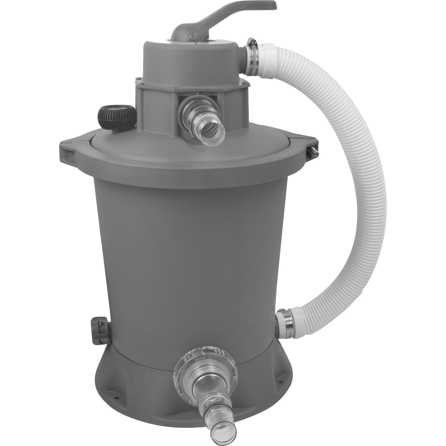 Sandfilterpumpe für Exit Black Leather Pool, grau, mit Schlauchanschluss.