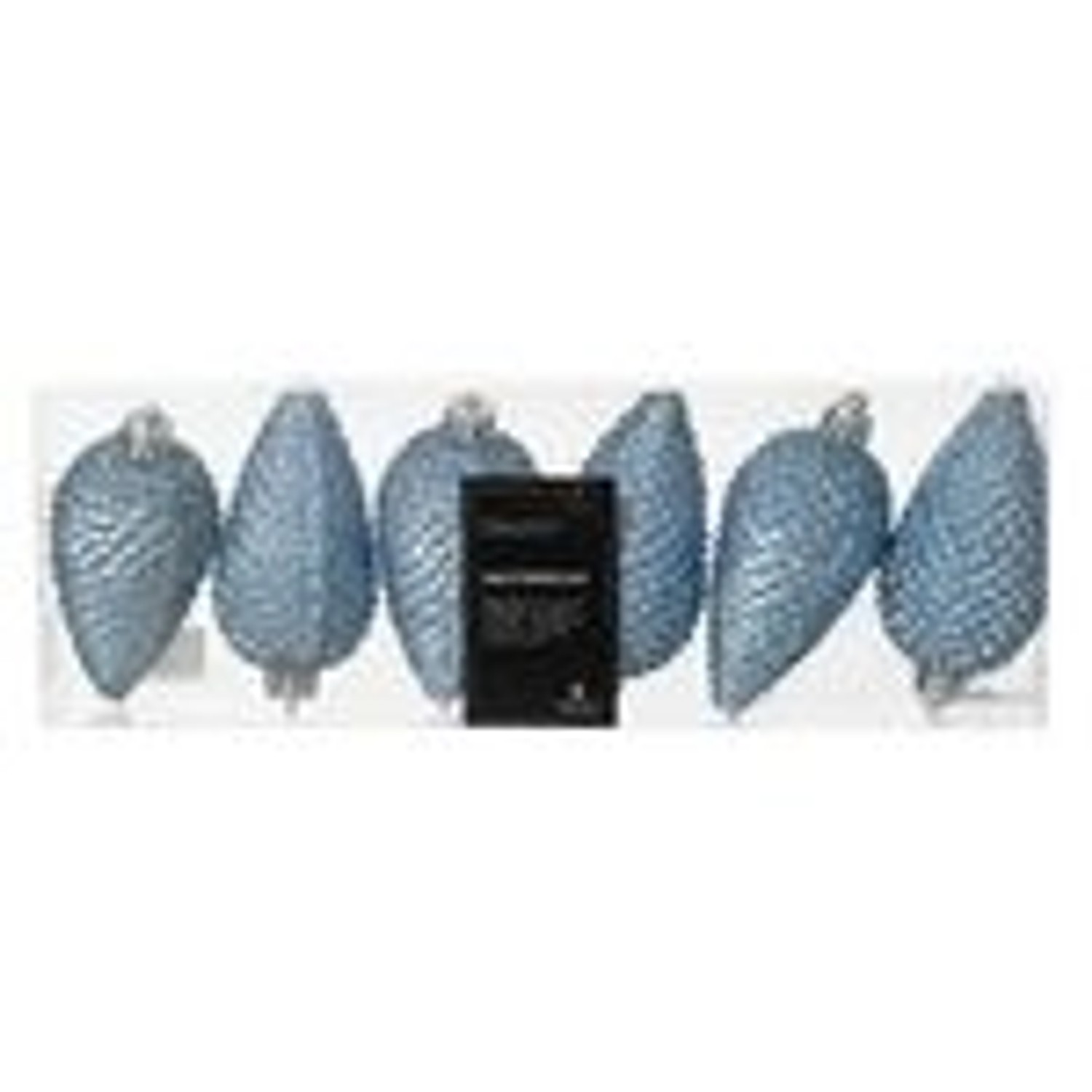 Kaemingk Christbaumschmuck Zapfen Bruchfest  4,5cm  H 8cm 6 Stk Eisblau