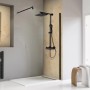 Schulte Walk In Dusche Toura, 200x120 cm, Schwarz, Klarglas hell. Barrierefreie Duschabtrennung.
