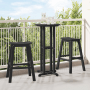 3-teiliges Gartenbar Set von vidaXL, schwarz, aus HDPE mit Tisch und zwei Barhockern.
