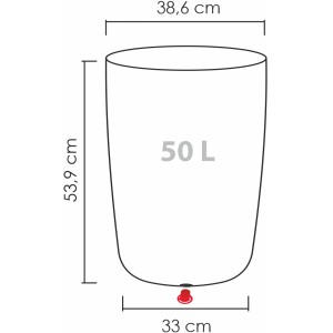 Skizze der Scheurich Pflanzsäule Linetto High, Maße: Ø 38 cm x 54 cm, 50L Volumen.