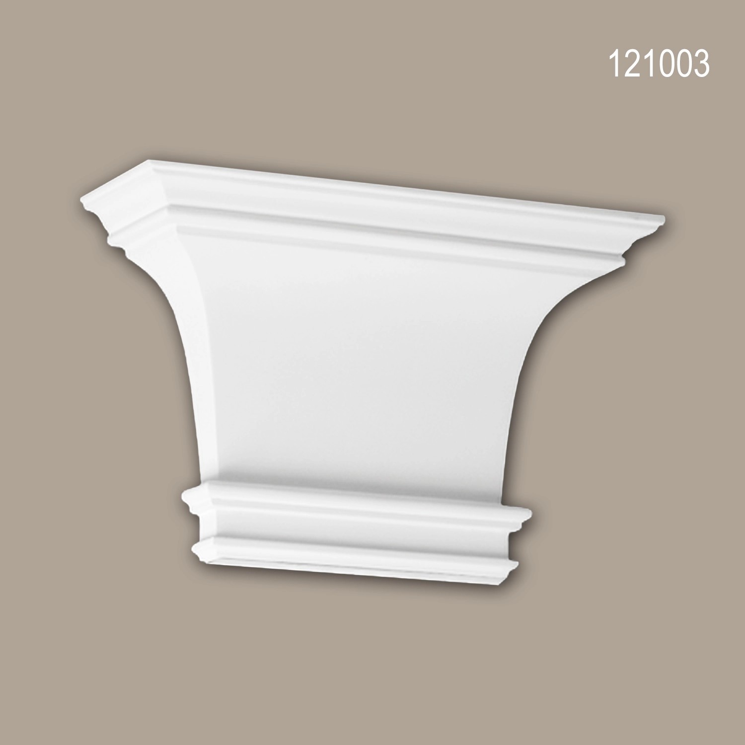 Weißes PROFHOME Kapitell 121003, 35,5x22x9,5cm, Zierelement für Paneele und Wandsäulen.