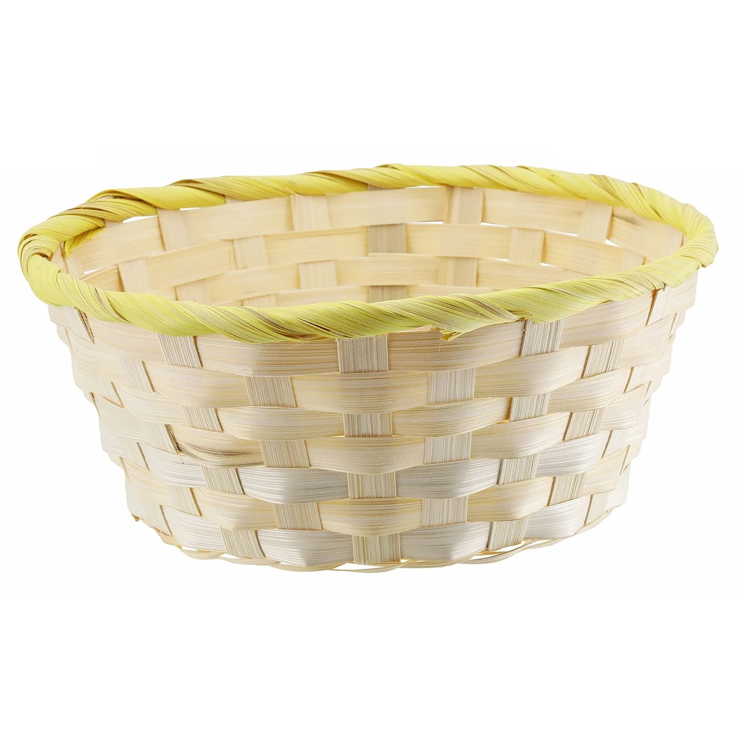 Bambuskörbchen Ø 20 cm x 8 cm Natur-Gelb