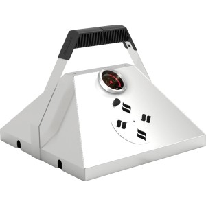 Thüros Barbecue-Haube aus Edelstahl mit Thermometer für Holzkohlegrill T1 und Tischgrill.