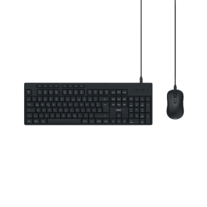 Schwarzes Hama USB-Tastatur-Maus-Set CKM-200 QWERTZ, kabelgebunden für Computer & Multimedia.