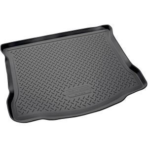 Schwarze Gummi Kofferraumwanne mit Rand für Ford KUGA I (2008-2013), passgenaues Autozubehör.