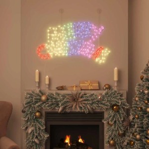 vidaXL Weihnachtsschild mit 240 LEDs Mehrfarbig 100 x 50 cm PVC 42018952