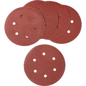 LUX Schleifauflagen für Exzenterschleifer, Ø 150 mm, K80, gelocht, 5 Stück