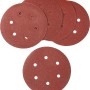 LUX Schleifauflagen für Exzenterschleifer, Ø 150 mm, K80, gelocht, 5 Stück