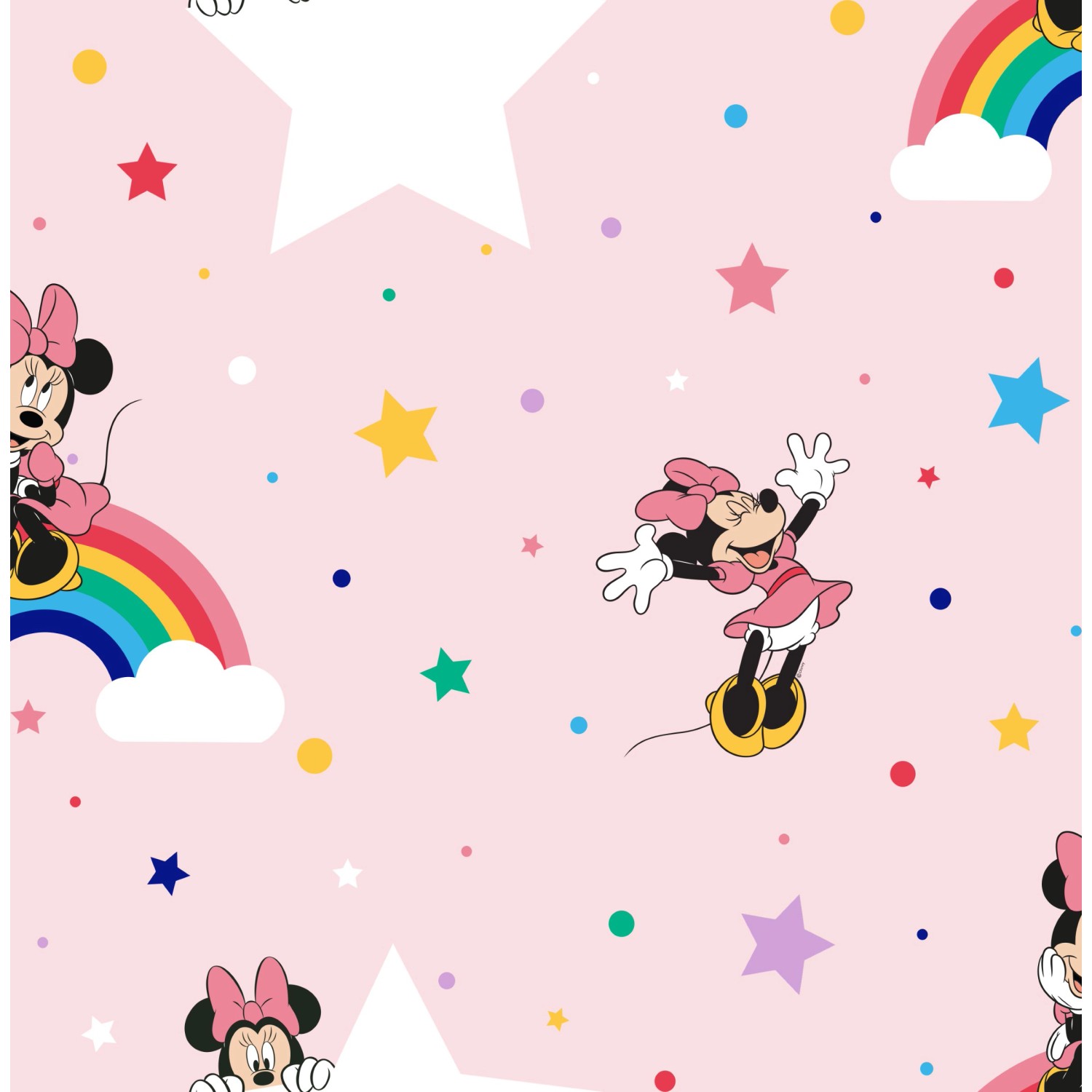 Disney Papiertapete Regenbogen Minnie Rosa