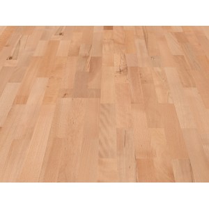 Versiegelter Living by Haro Parkett Buche Holzboden in Schiffsbodenoptik.