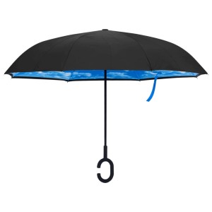 vidaXL Regenschirm C-Griff Schwarz 108 cm 149142